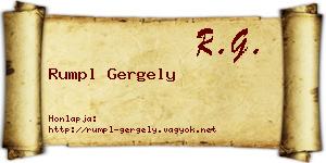 Rumpl Gergely névjegykártya